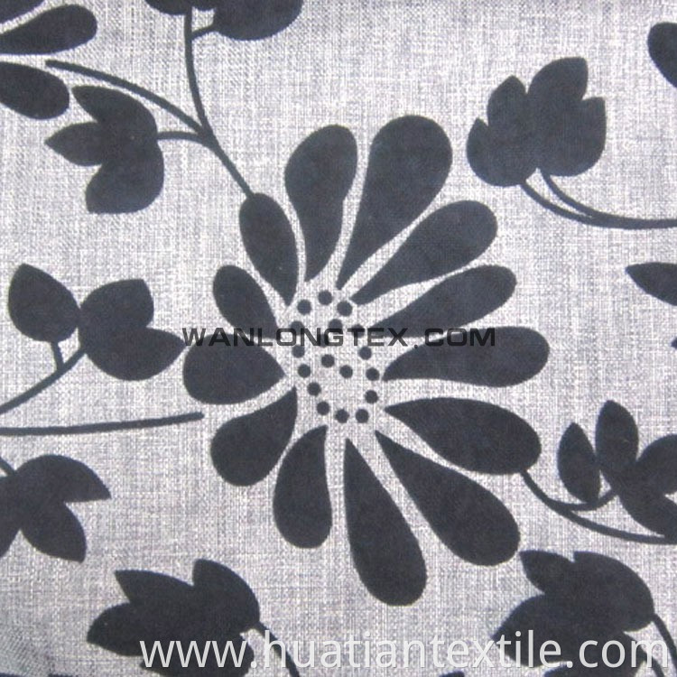 flocking Polyester Linen look upholstery fabric for sofa